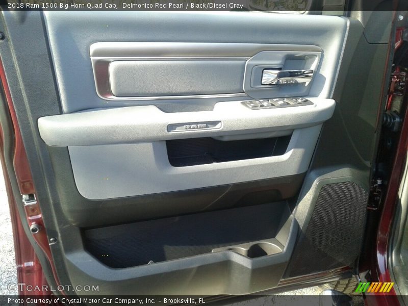 Delmonico Red Pearl / Black/Diesel Gray 2018 Ram 1500 Big Horn Quad Cab