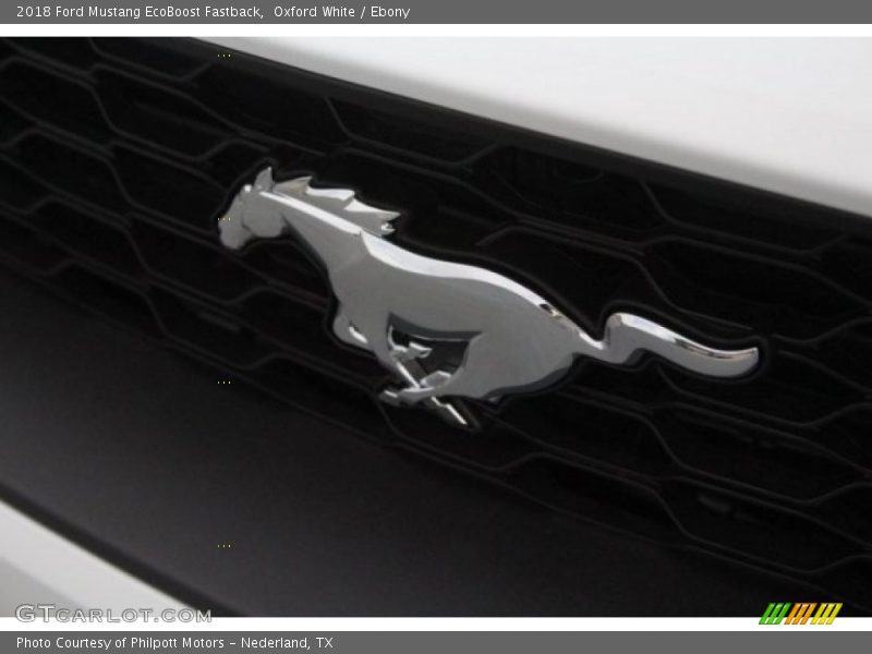 Oxford White / Ebony 2018 Ford Mustang EcoBoost Fastback