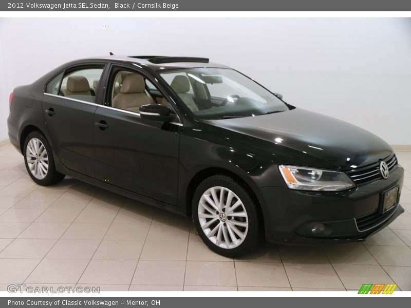 Black / Cornsilk Beige 2012 Volkswagen Jetta SEL Sedan