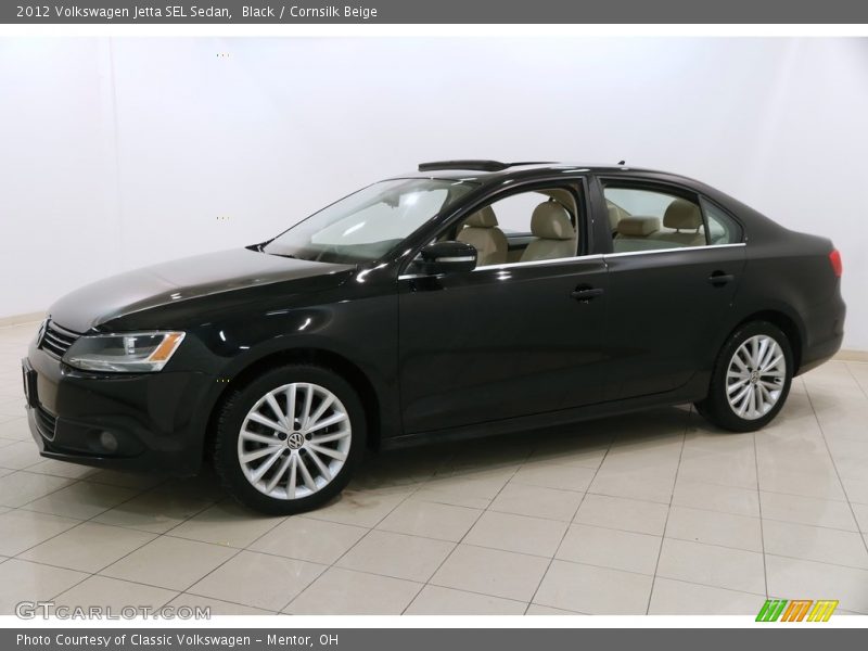 Black / Cornsilk Beige 2012 Volkswagen Jetta SEL Sedan