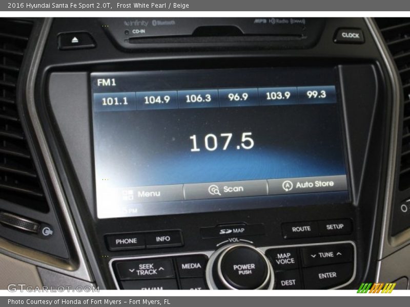 Frost White Pearl / Beige 2016 Hyundai Santa Fe Sport 2.0T