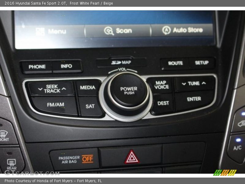 Frost White Pearl / Beige 2016 Hyundai Santa Fe Sport 2.0T