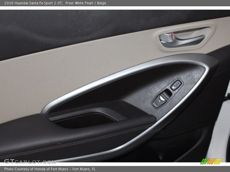 Frost White Pearl / Beige 2016 Hyundai Santa Fe Sport 2.0T