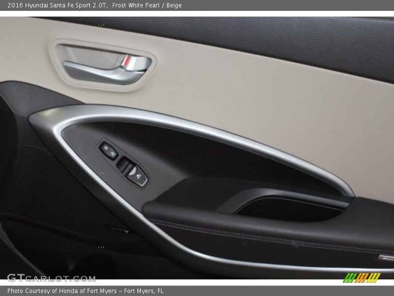 Frost White Pearl / Beige 2016 Hyundai Santa Fe Sport 2.0T