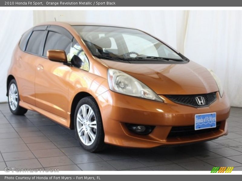 Orange Revolution Metallic / Sport Black 2010 Honda Fit Sport