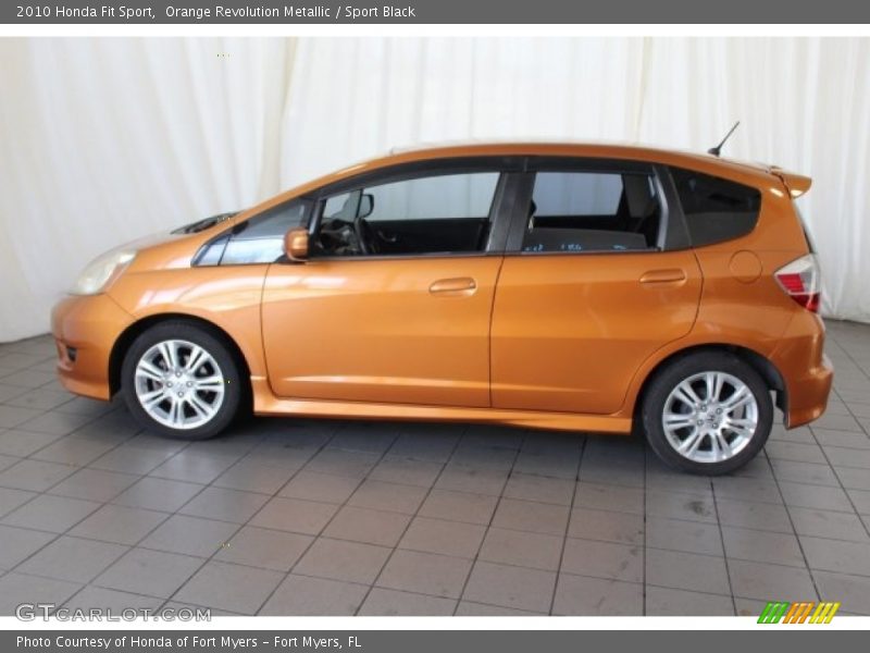 Orange Revolution Metallic / Sport Black 2010 Honda Fit Sport