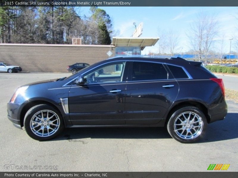 Sapphire Blue Metallic / Light Titanium/Ebony 2015 Cadillac SRX Luxury