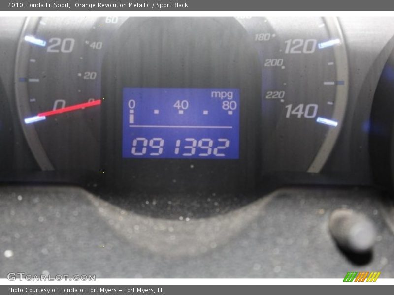 Orange Revolution Metallic / Sport Black 2010 Honda Fit Sport