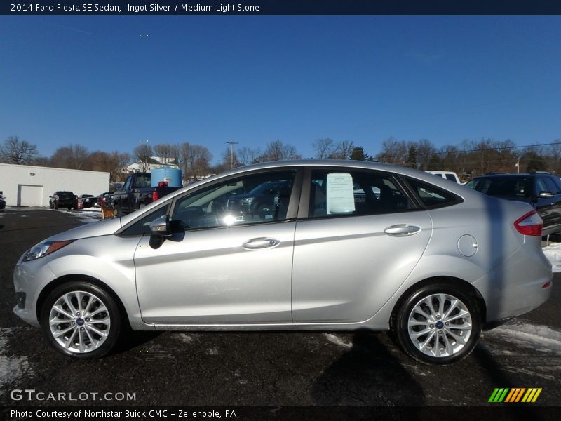 Ingot Silver / Medium Light Stone 2014 Ford Fiesta SE Sedan