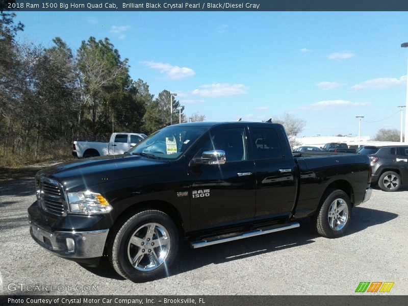 Brilliant Black Crystal Pearl / Black/Diesel Gray 2018 Ram 1500 Big Horn Quad Cab