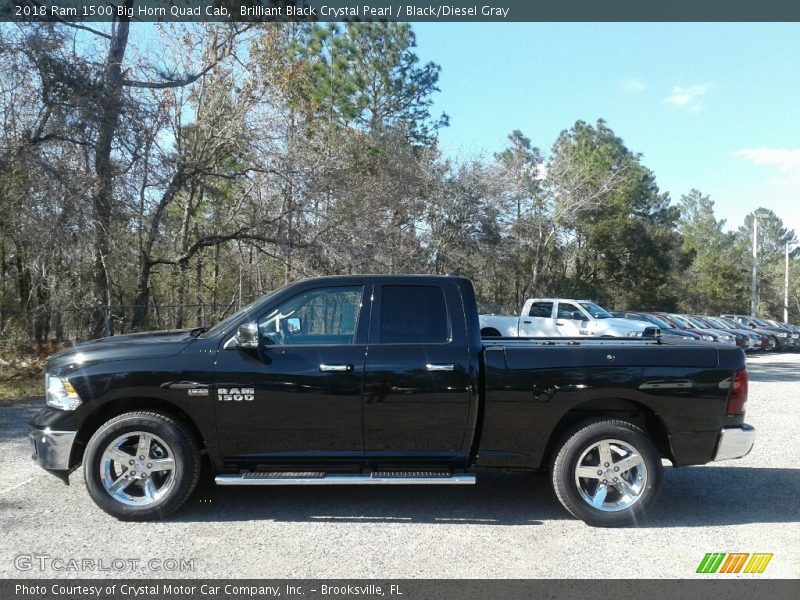 Brilliant Black Crystal Pearl / Black/Diesel Gray 2018 Ram 1500 Big Horn Quad Cab