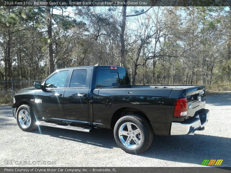 Brilliant Black Crystal Pearl / Black/Diesel Gray 2018 Ram 1500 Big Horn Quad Cab