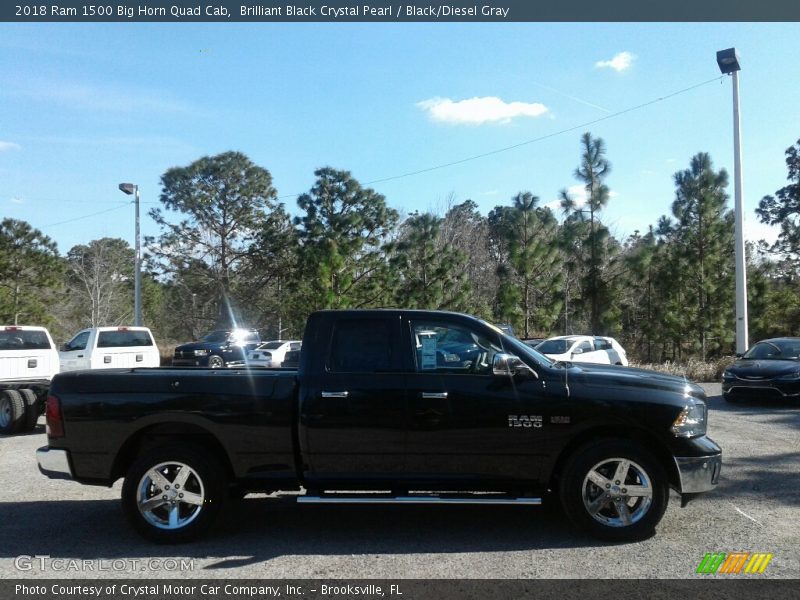 Brilliant Black Crystal Pearl / Black/Diesel Gray 2018 Ram 1500 Big Horn Quad Cab