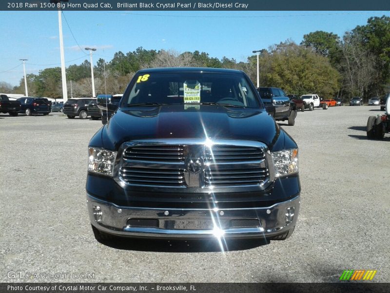 Brilliant Black Crystal Pearl / Black/Diesel Gray 2018 Ram 1500 Big Horn Quad Cab