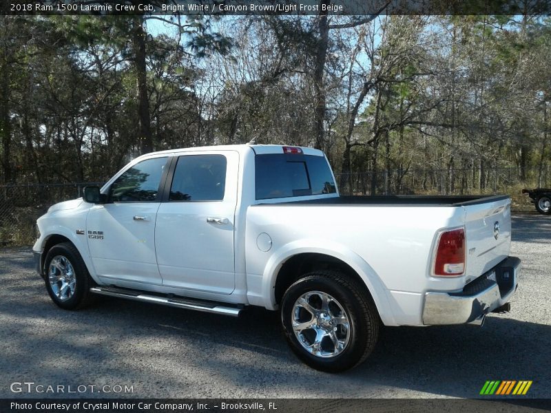 Bright White / Canyon Brown/Light Frost Beige 2018 Ram 1500 Laramie Crew Cab