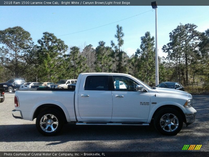 Bright White / Canyon Brown/Light Frost Beige 2018 Ram 1500 Laramie Crew Cab
