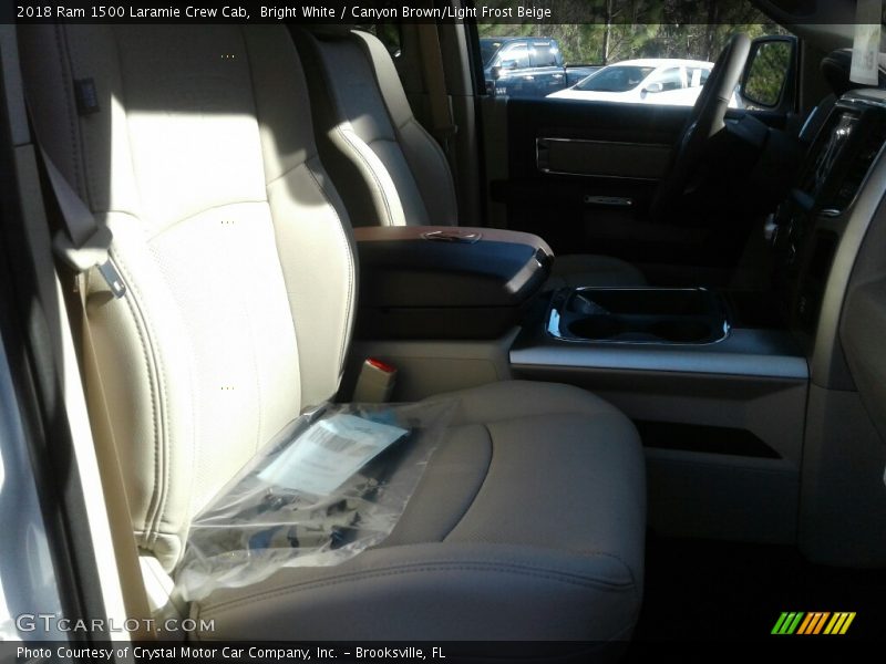 Bright White / Canyon Brown/Light Frost Beige 2018 Ram 1500 Laramie Crew Cab