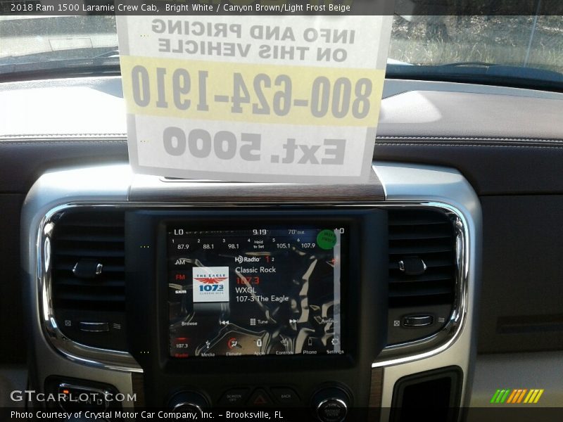 Bright White / Canyon Brown/Light Frost Beige 2018 Ram 1500 Laramie Crew Cab