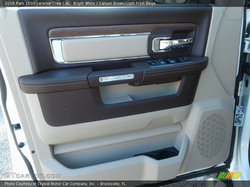 Bright White / Canyon Brown/Light Frost Beige 2018 Ram 1500 Laramie Crew Cab