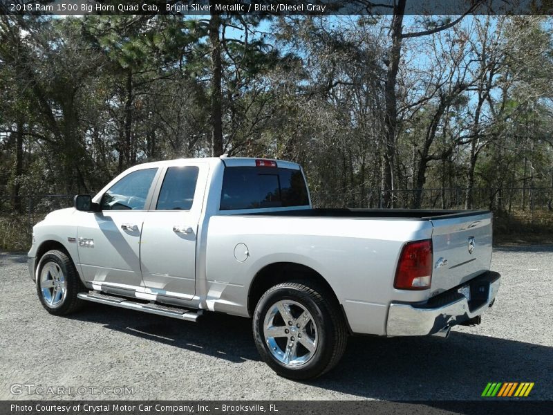 Bright Silver Metallic / Black/Diesel Gray 2018 Ram 1500 Big Horn Quad Cab