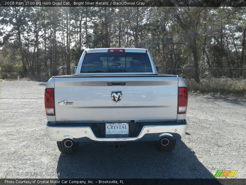 Bright Silver Metallic / Black/Diesel Gray 2018 Ram 1500 Big Horn Quad Cab
