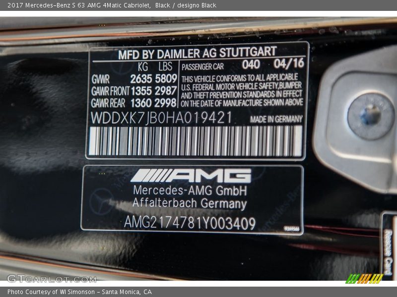 Black / designo Black 2017 Mercedes-Benz S 63 AMG 4Matic Cabriolet