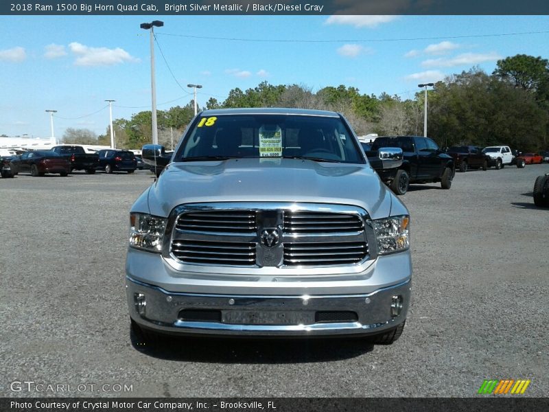 Bright Silver Metallic / Black/Diesel Gray 2018 Ram 1500 Big Horn Quad Cab