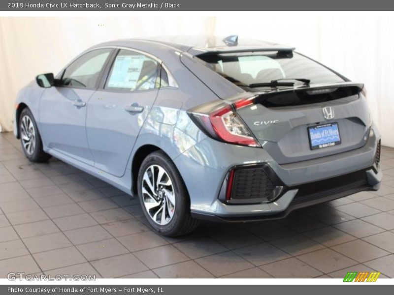 Sonic Gray Metallic / Black 2018 Honda Civic LX Hatchback