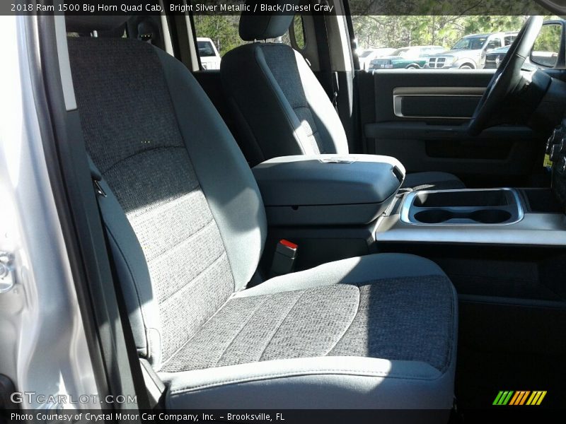 Bright Silver Metallic / Black/Diesel Gray 2018 Ram 1500 Big Horn Quad Cab