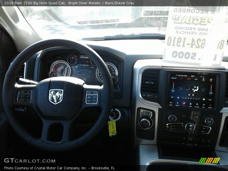 Bright Silver Metallic / Black/Diesel Gray 2018 Ram 1500 Big Horn Quad Cab