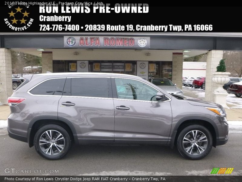 Predawn Gray Mica / Ash 2016 Toyota Highlander XLE