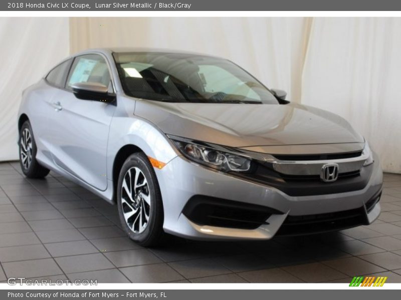 Lunar Silver Metallic / Black/Gray 2018 Honda Civic LX Coupe