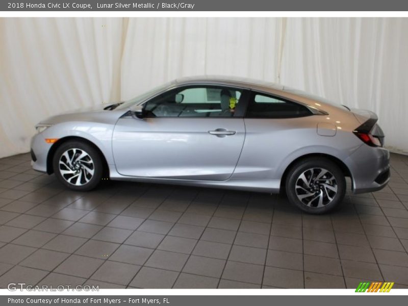 Lunar Silver Metallic / Black/Gray 2018 Honda Civic LX Coupe