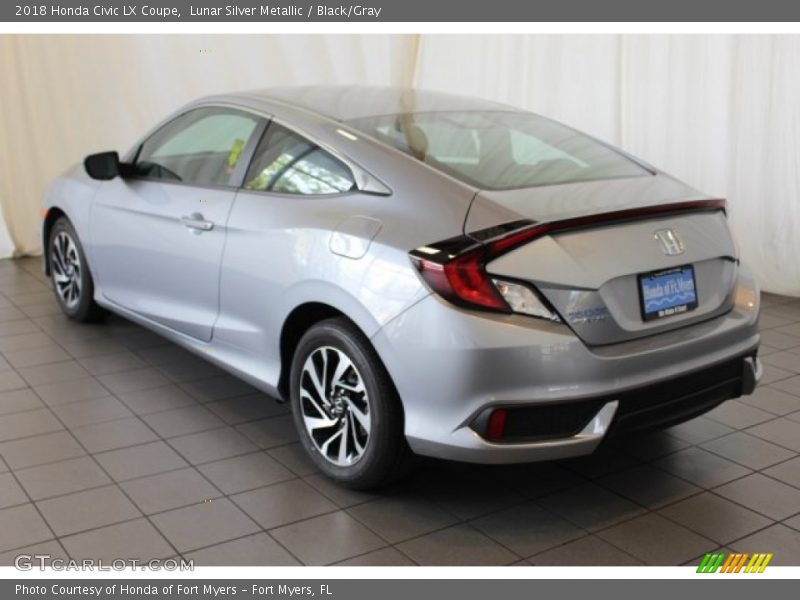 Lunar Silver Metallic / Black/Gray 2018 Honda Civic LX Coupe