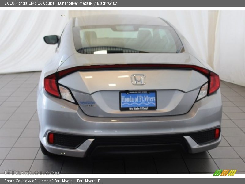 Lunar Silver Metallic / Black/Gray 2018 Honda Civic LX Coupe