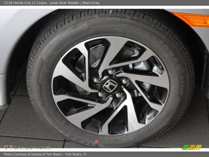 Lunar Silver Metallic / Black/Gray 2018 Honda Civic LX Coupe