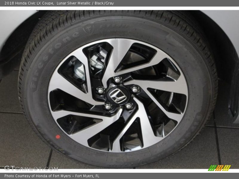 Lunar Silver Metallic / Black/Gray 2018 Honda Civic LX Coupe
