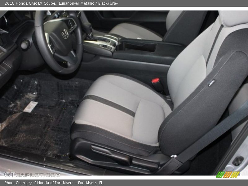 Lunar Silver Metallic / Black/Gray 2018 Honda Civic LX Coupe