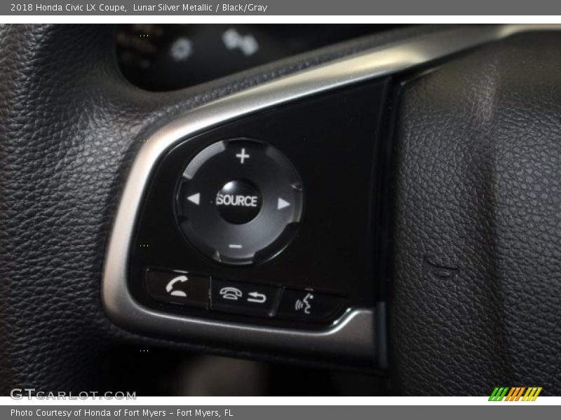 Lunar Silver Metallic / Black/Gray 2018 Honda Civic LX Coupe