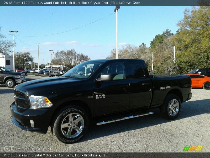 Brilliant Black Crystal Pearl / Black/Diesel Gray 2018 Ram 1500 Express Quad Cab 4x4