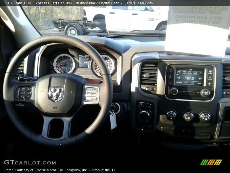 Brilliant Black Crystal Pearl / Black/Diesel Gray 2018 Ram 1500 Express Quad Cab 4x4