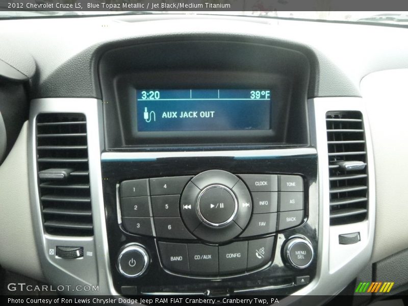 Blue Topaz Metallic / Jet Black/Medium Titanium 2012 Chevrolet Cruze LS