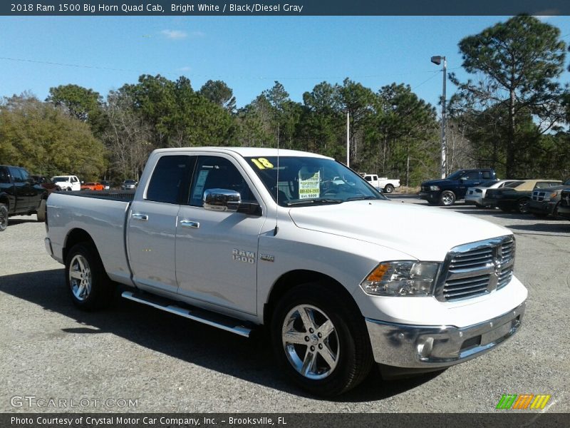 Bright White / Black/Diesel Gray 2018 Ram 1500 Big Horn Quad Cab