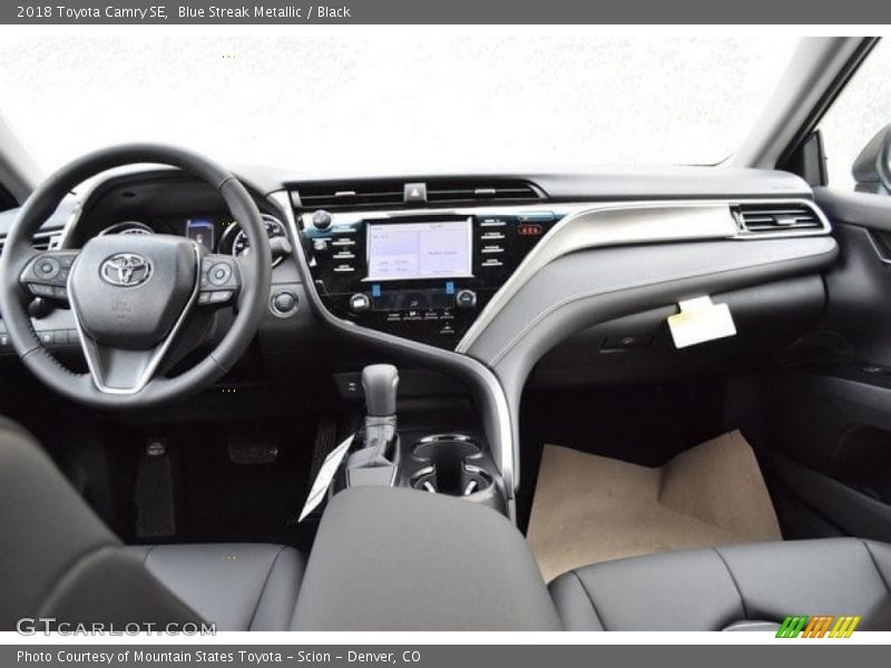 Blue Streak Metallic / Black 2018 Toyota Camry SE