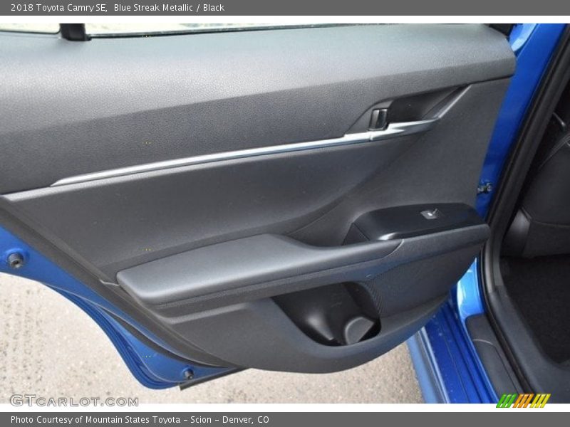Blue Streak Metallic / Black 2018 Toyota Camry SE