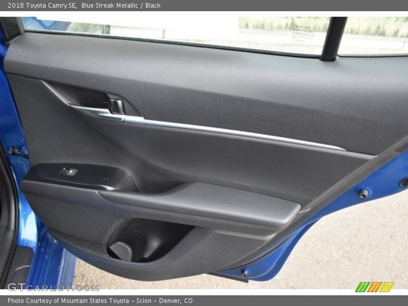 Blue Streak Metallic / Black 2018 Toyota Camry SE