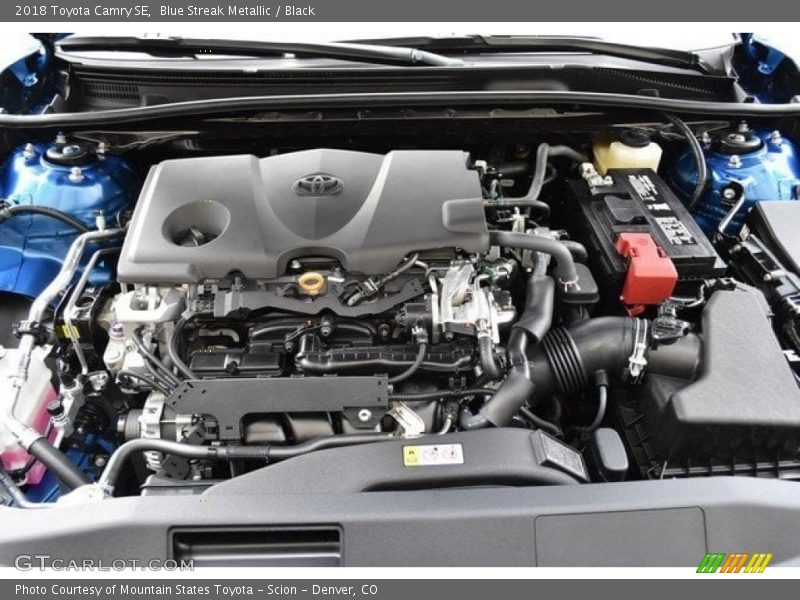 Blue Streak Metallic / Black 2018 Toyota Camry SE