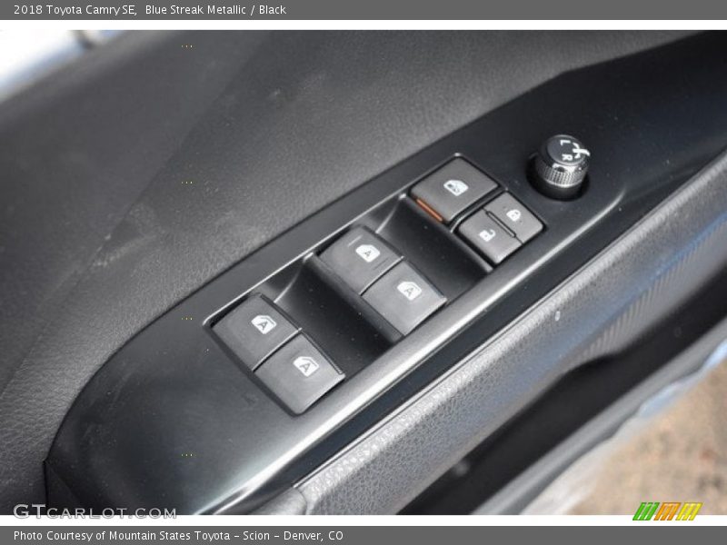 Blue Streak Metallic / Black 2018 Toyota Camry SE