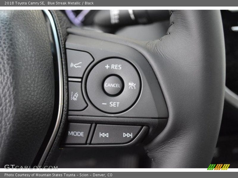 Blue Streak Metallic / Black 2018 Toyota Camry SE