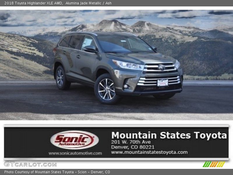Alumina Jade Metallic / Ash 2018 Toyota Highlander XLE AWD